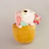 Mini Family Bear In Vaso Di Fiori