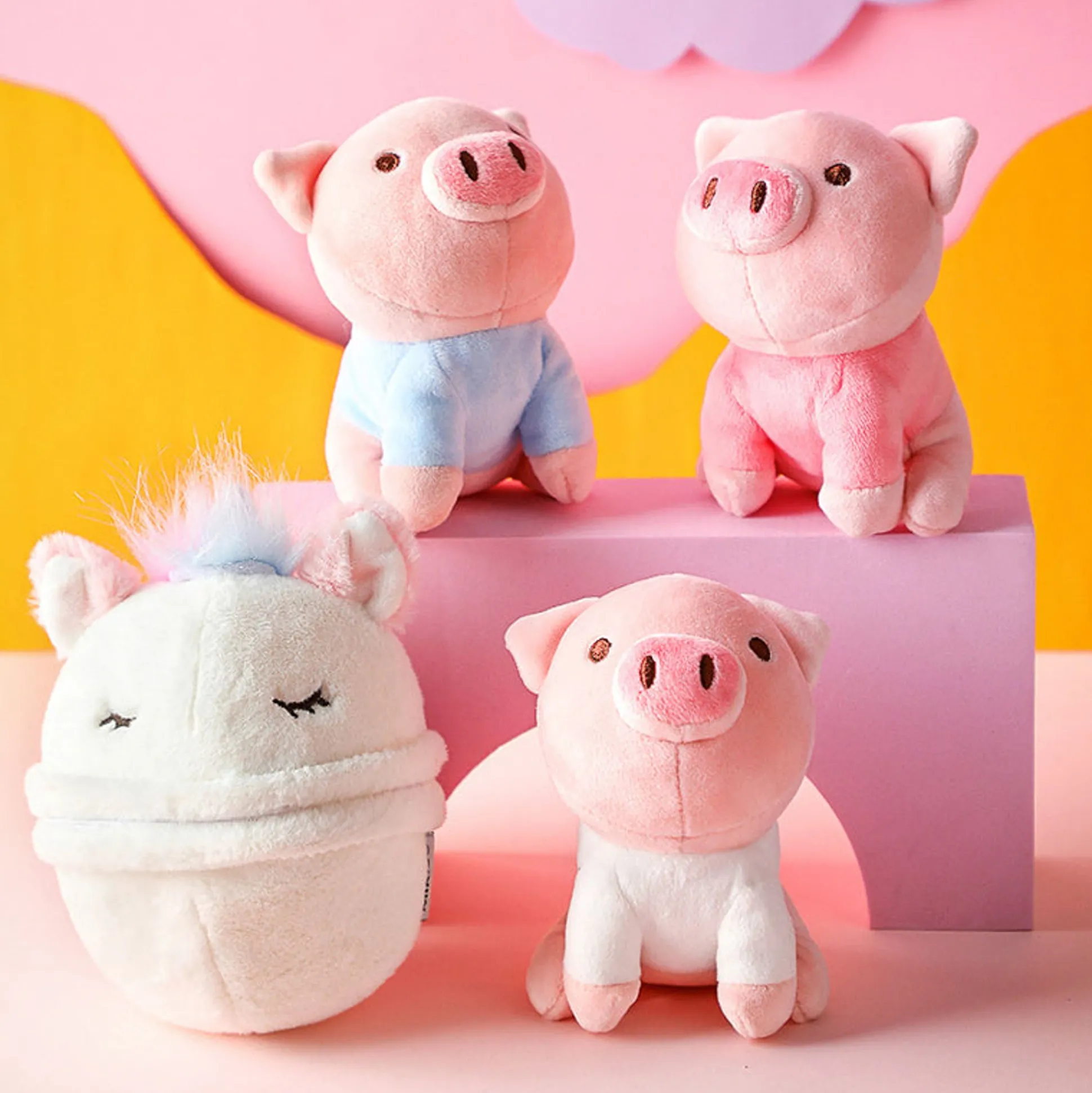 Peluche Unicorno Con Maialino (1Pz)
